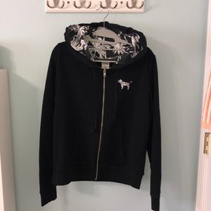 Victoria Secret (PINK) - Black zip up sweatshirt